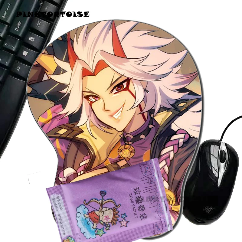 

PINKTORTOISE Anime mousepad Arataki Itto Mice pad environmental Silicon anime 3D mousepad laptop Mice Pad Ergonomic MousePad mat