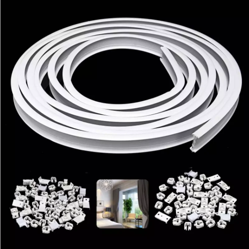 Imagem -03 - Cortina de Plástico Dobrável para Decoração de Casa 5m Flexível Trilho Janelas Varanda Casa Acessórios
