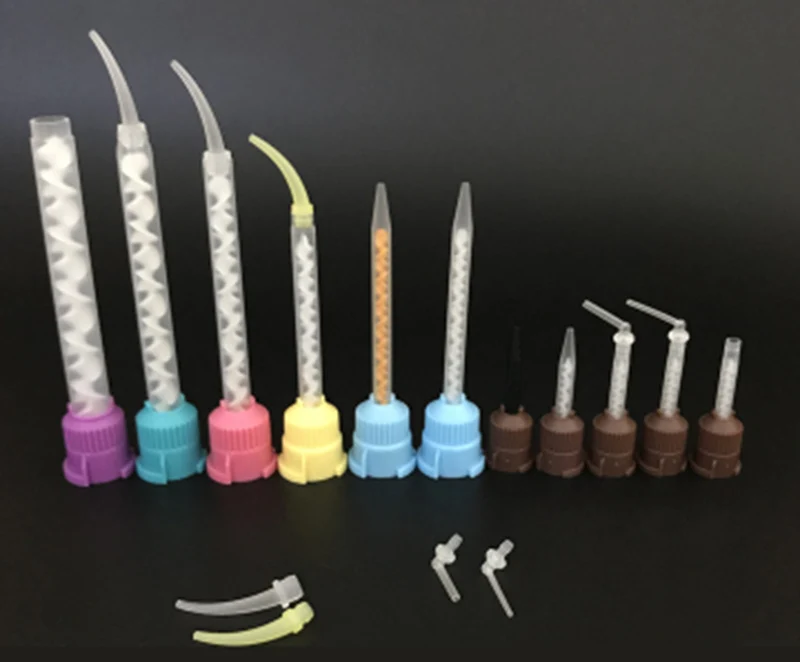 Dental Impression Mixing Tube Tips Universal Dispenser Gun 1:1 /1:2 Silicon Rubber Dispensing Gun 10:1 Dentist Material