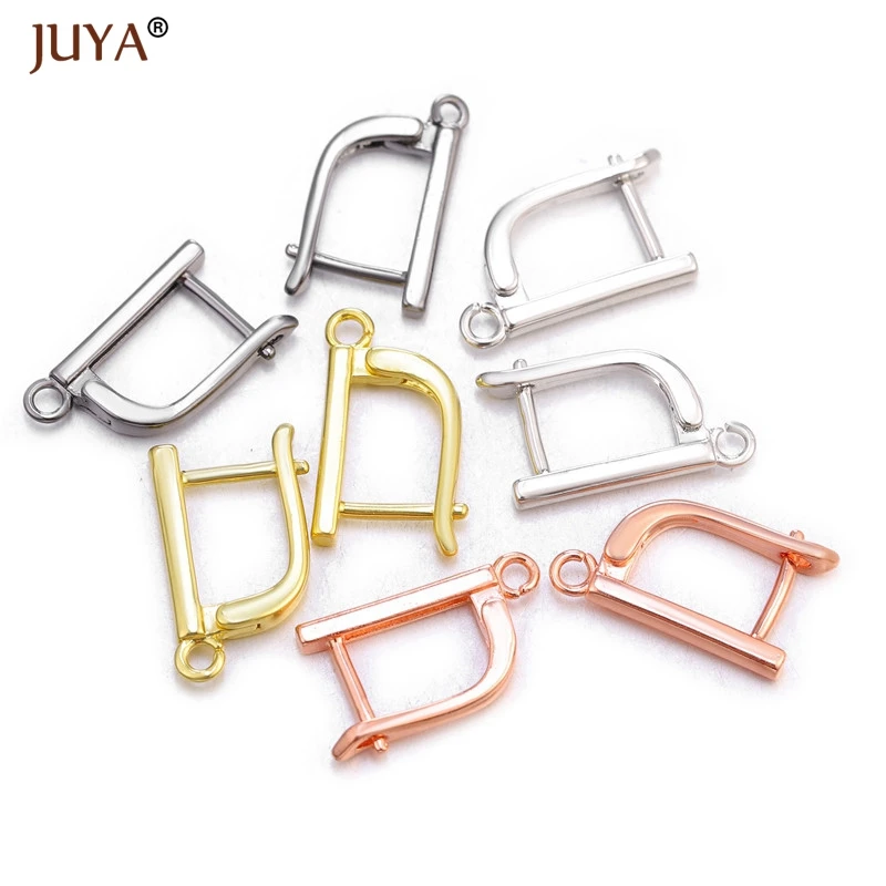 JUYA 2 Pairs Copper Earring Hooks Accessories for DIY Handmade Women Tassle Crystal Earrings Gift Wholesale Jewelry Making Craft