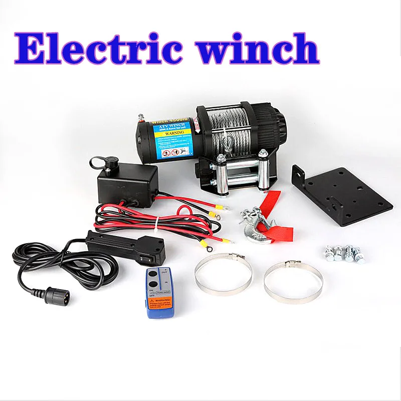 Winch รถปรับไฟฟ้า Winch 2000/3000/4000 /4500/6000/9500/12000lb 24 V จับ/สายไฟไร้สายเชือก ATV สำหรับ Beach bugg