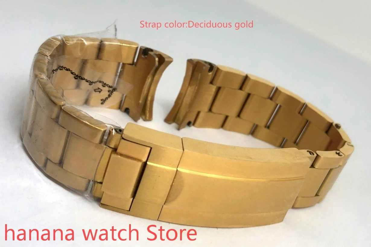 

20mm BLIGER High Quality Stainless Steel Watch Bracelet Band Deployment Clasp Fit 40mm Watchband golden