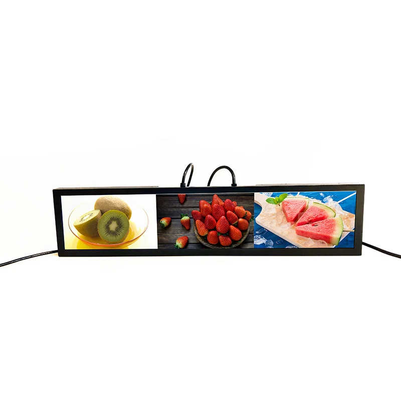 19 inch ultra wide stretched bar lcd monitor with HDMI-compatible input commercial screen advertising display