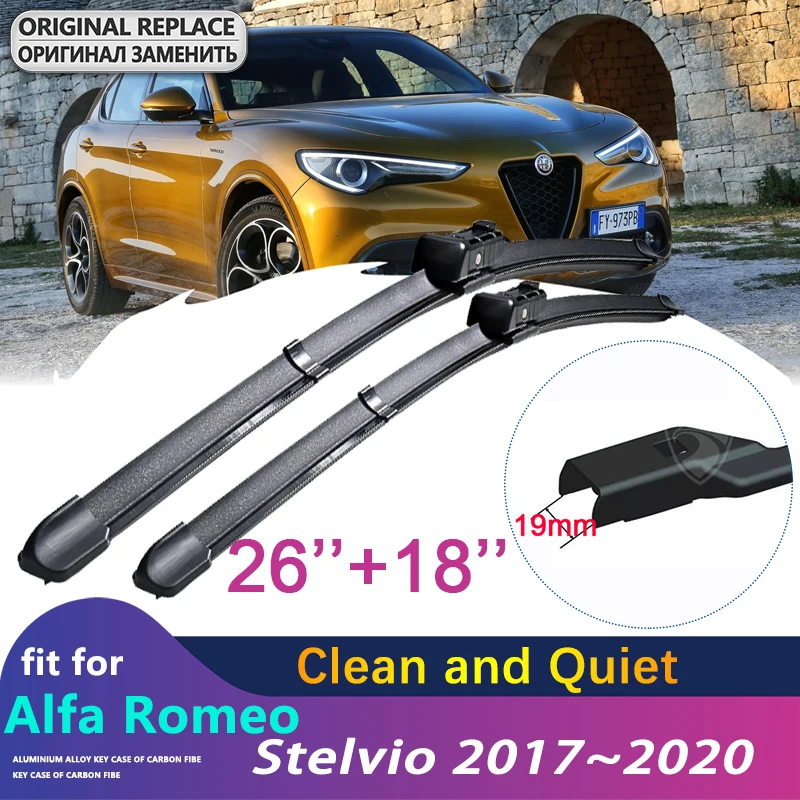 

for Alfa Romeo Stelvio 2017~2020 2018 2019 Tipo 949 SUV Car Wiper Blades Front Windscreen Windshield Wipers Car Accessories