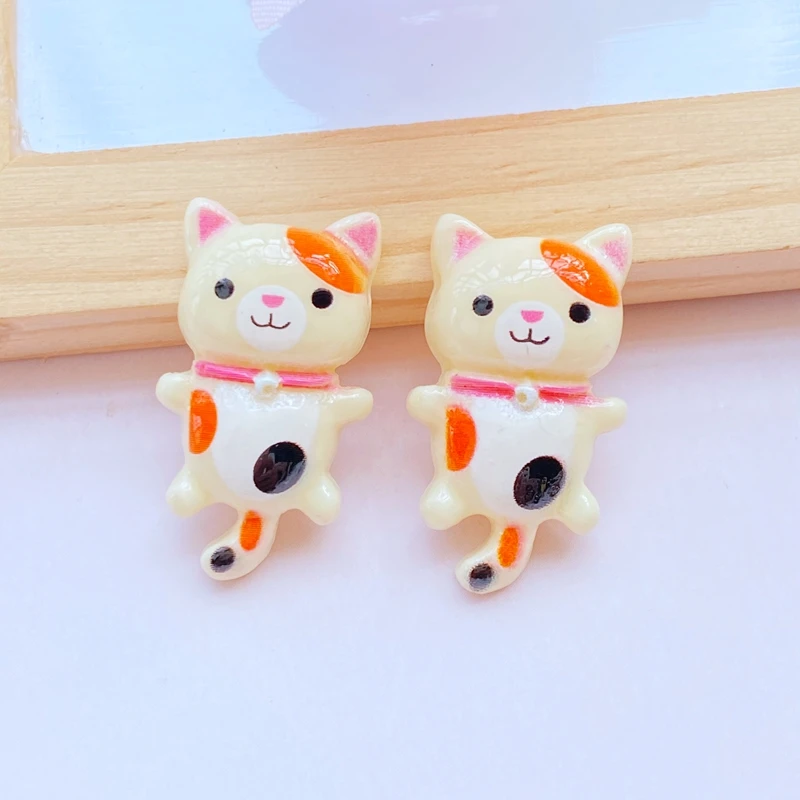 12Pcs New Cute Little Cat Series posteriore piatta Cabochon Scrapbooking Hair Bow Center abbellimenti accessori fai da te