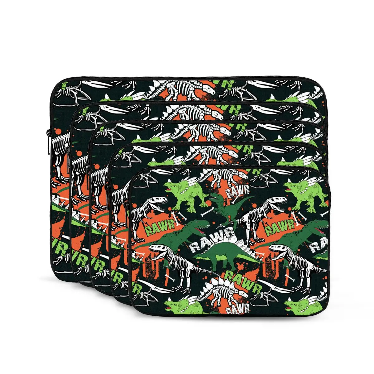 Dinosaur Skeleton Seamless Grunge Pattern Computer ipad Laptop Cover Case Laptop Sleeve Bag Portable Cover Fundas Pouch