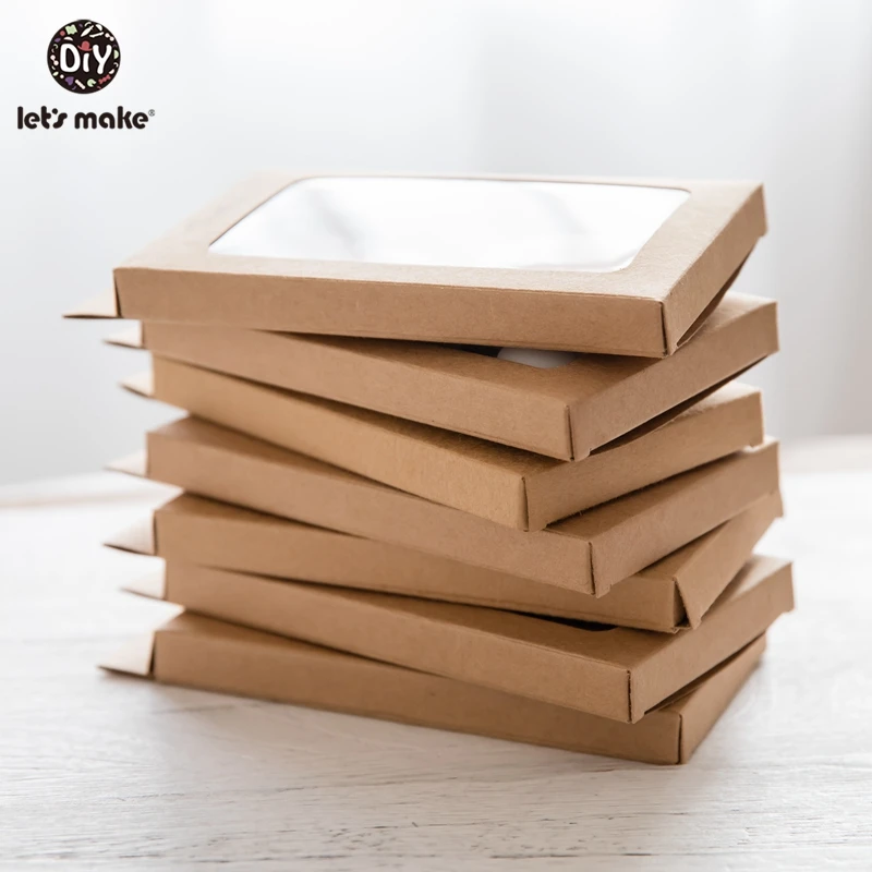 Let\'s Make Baby Gift/Merchandise/Packing Box 50pcs Kraft Paper Wedding Wrapping Jewelry Supply Nursuing Pendants Accessories Box