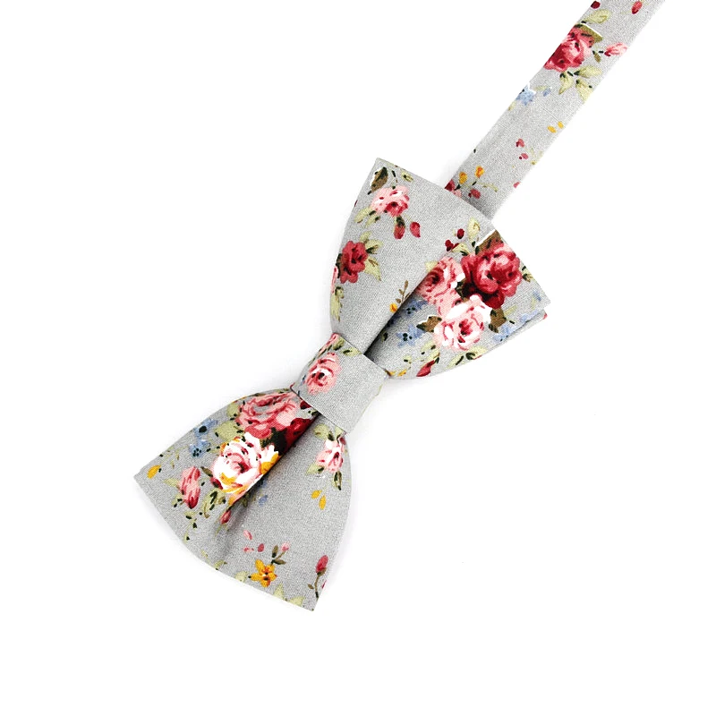 Nuovo Stile Bowtie Uomo Smoking Del Progettista Del Cotone Colorato Fiore di Farfalla Rosa Paisley Papillon Festa di Nozze Casual Cravatta del Legame di Arco