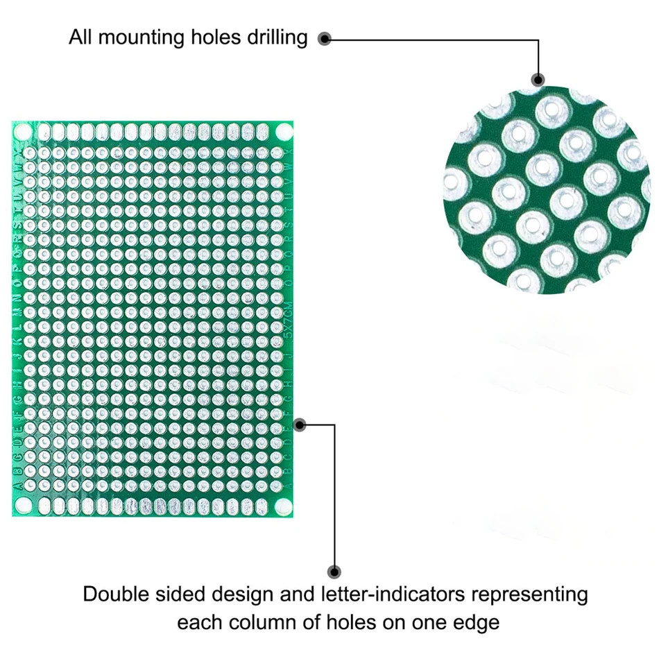 32pcs/lot 4x6 3x7 5x7 2x8 6x8 7x9 Double Side Copper Prototype PCB Universal Board Experimental Development Plate For Arduino