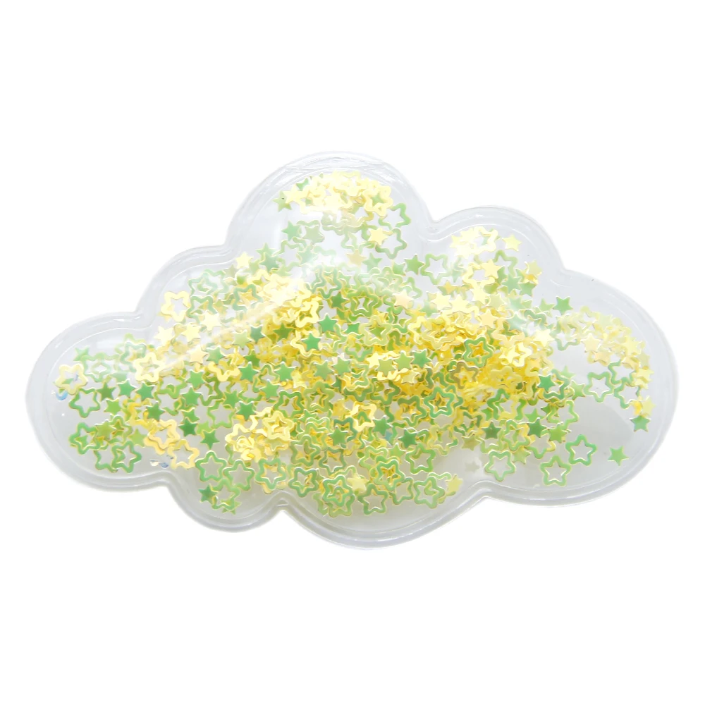 New 5Pc Transparent Plastic Bag love Cloud Bling Shaker Sequins DIY Make Hair Clip Accessories Craft Decor,5Yc7561