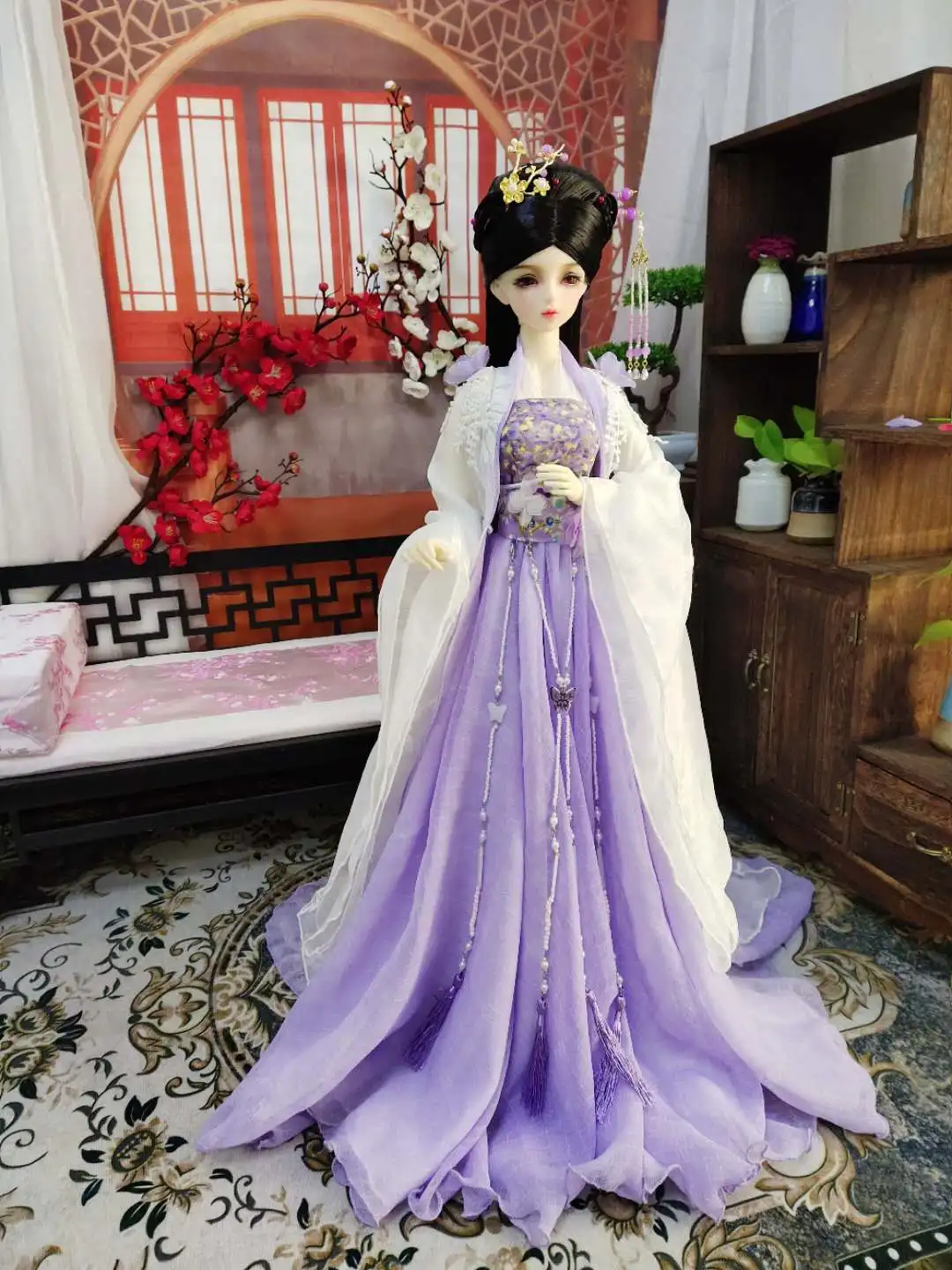 1/4 1/3 Skala BJD Kleidung Puppe Zubehör Chinesische Alte Kostüm Hanfu Fee Kleid Outfits für BJD/SD MSD SD13 C0728