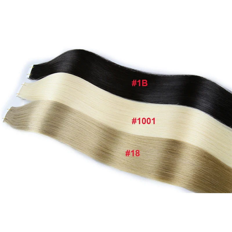 Toysww Tape in Human Hair Extensions Skin Weft 40pcs 18-24inch Double Drawn Virgin Human Hair High Quality For Salon