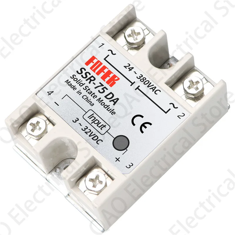 1 Buah SSR-75DA 75A Modul Relay Solid State 3-32V DC Input 24-380VAC