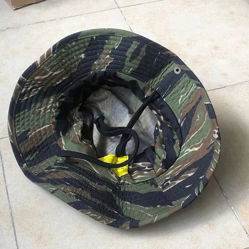 NEW Outdoor Sports Round Brim Hat Tactical Jungle Tiger Spot A-TACS Desert Digital MCAD Camouflage Color Sunscreen Hat