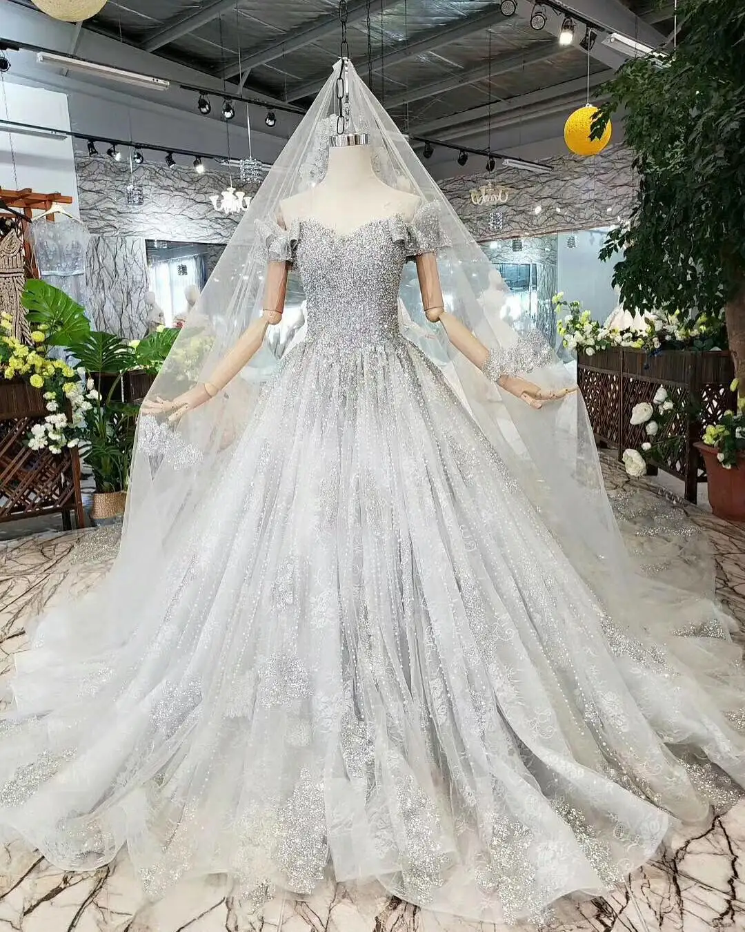 Robe de Mariée à Manches Courtes avec Perles et Paillettes, Tenue de Patients, sur Mesure, Longueur au Sol