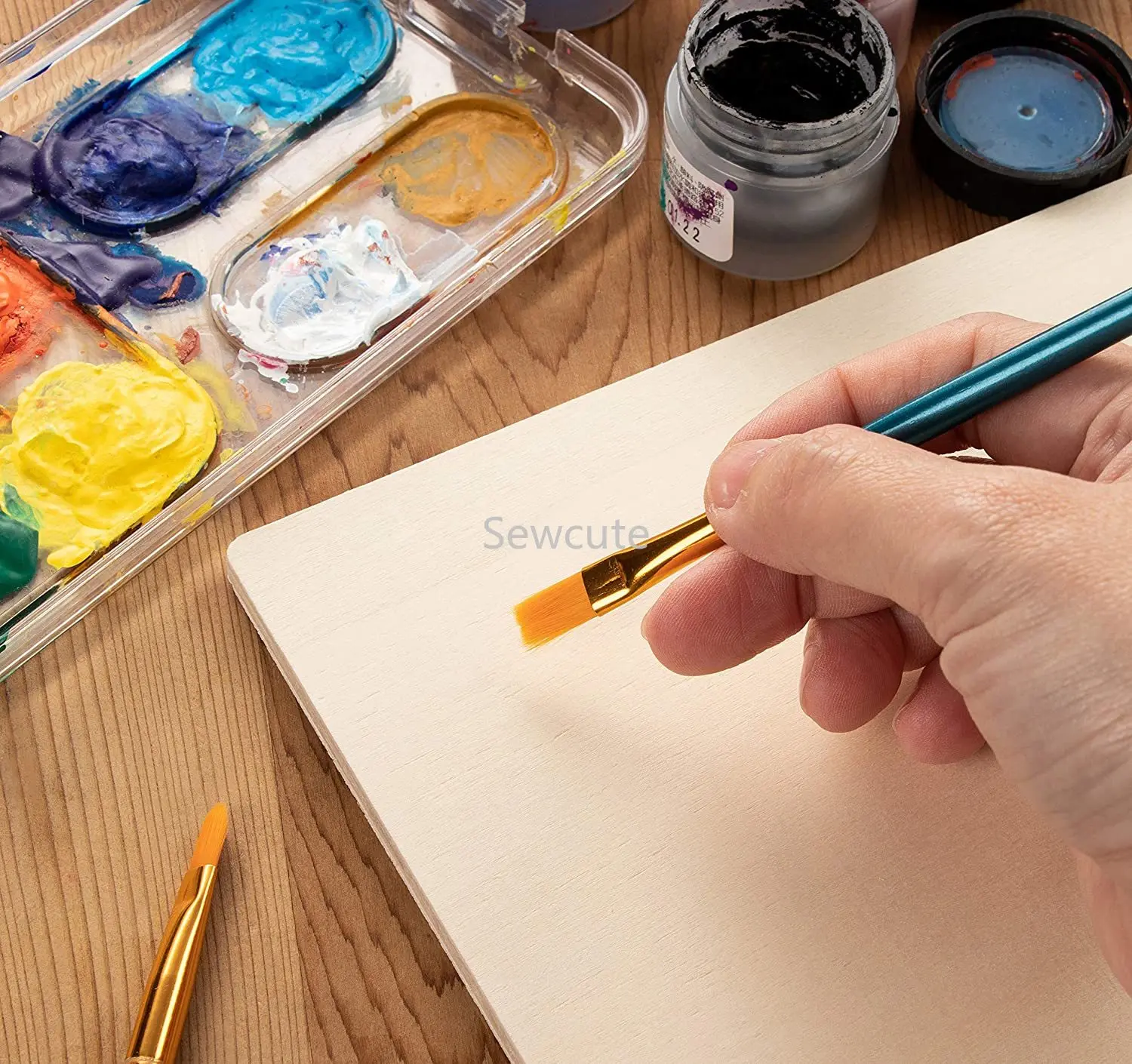 Placa de madeira inacabada para pintura, placa em branco, prancheta retangular, artesanato DIY, 10,6x7 polegadas, 27x17cm, 5pcs