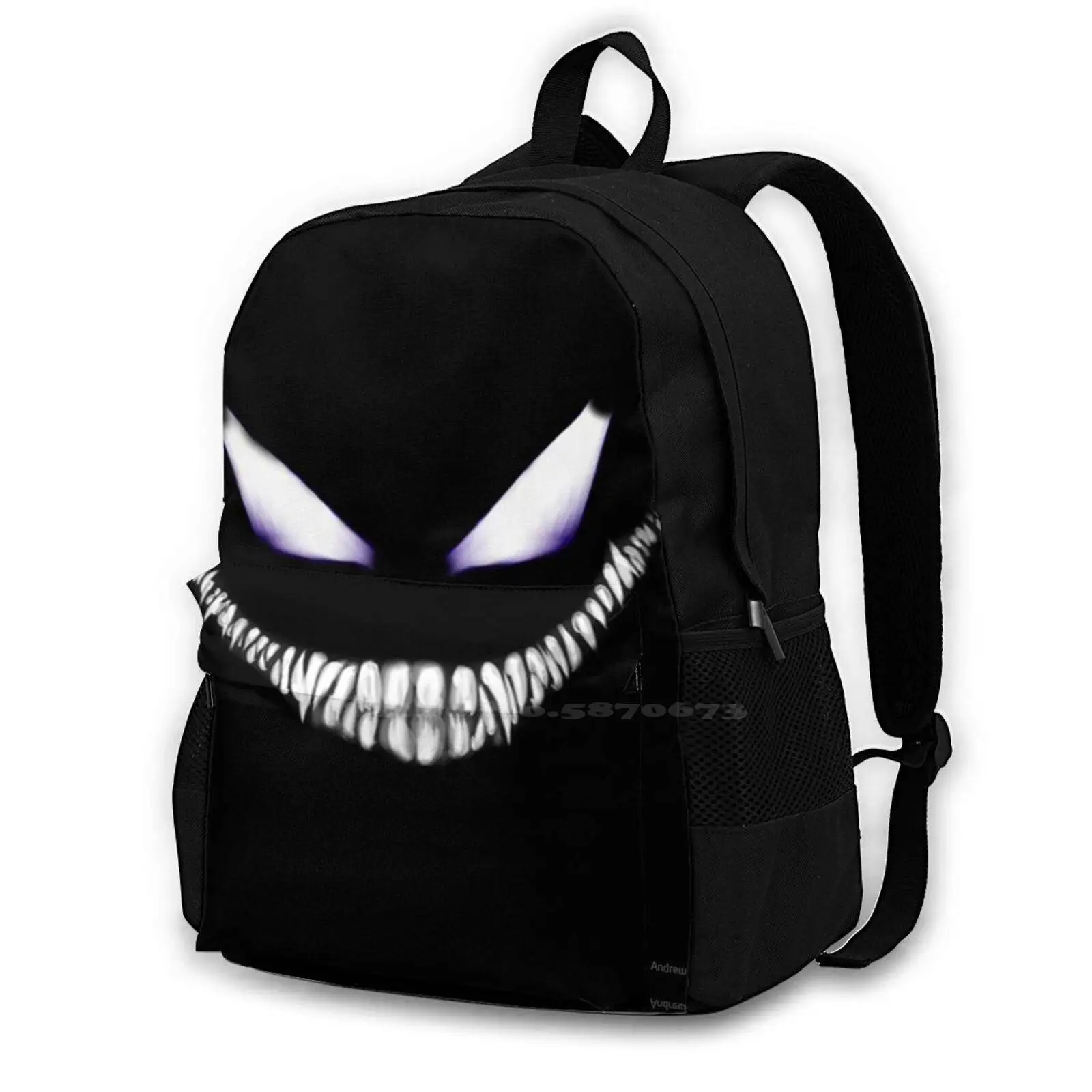 

Shadow Grin Backpack For Student School Laptop Travel Bag Ghost Moon Triangles Halloween Wraith Ghoul Undead Supernatural Evil