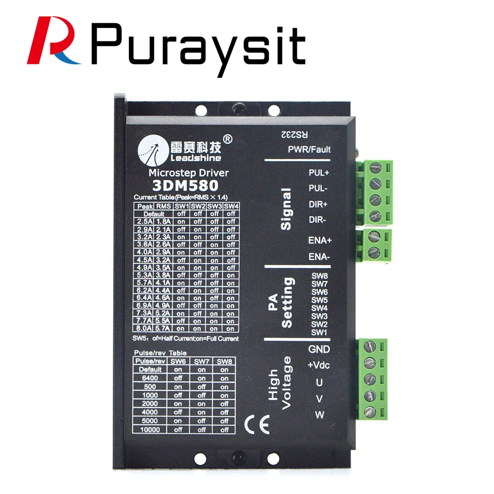 Puraysit Leadshine Driver 3 Phase NEMA23 NEMA34 3DM580 3DM580S 3ND583 3DM583B 3DM583 3DM683 57 86 Stepper Motor Driver