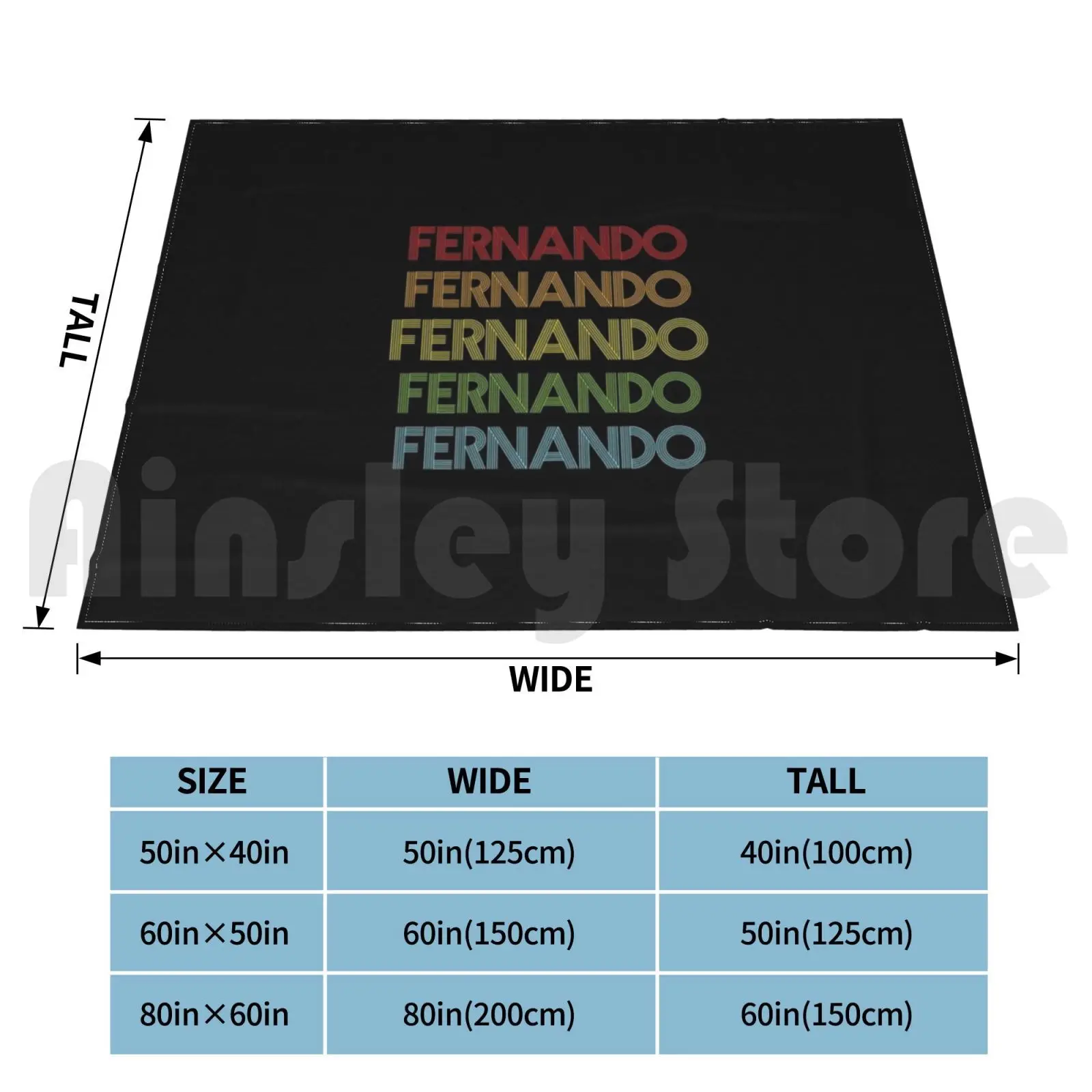 Fernando Name-Multi Colored Custom Name Gift For Fernando Blanket Fashion Custom Fernando Fernando Disco Name 500 For