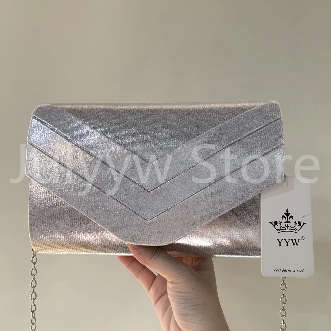 Suede Shoulder Messenger Bags for Women PU Leather Envelope Purse Wedding Bridal Evening Party Handbags Lady Chain Crossbody Bag