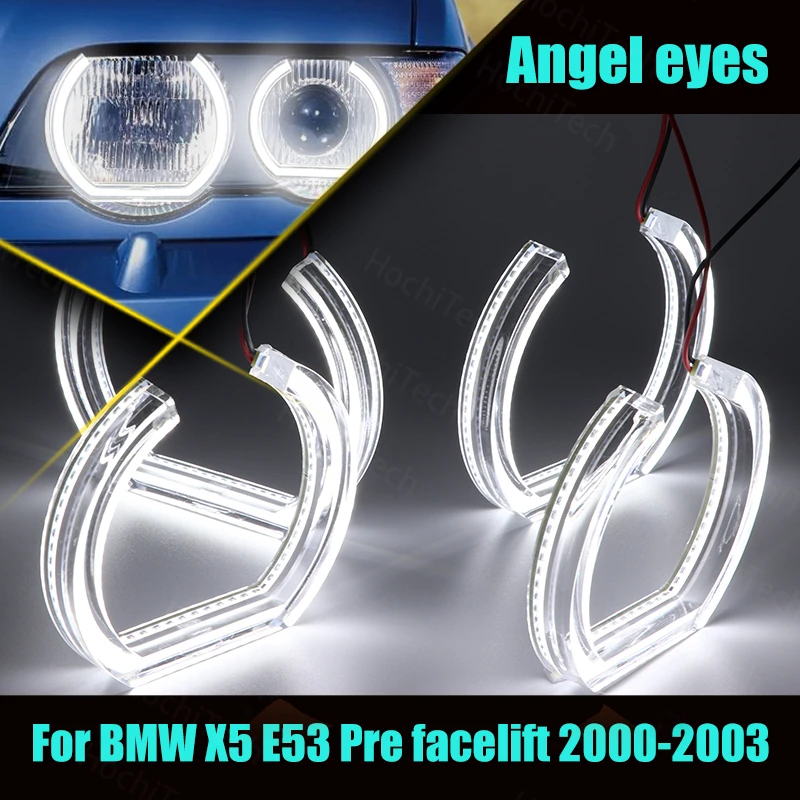 

Cut Style Day light Halo ring LED Angel Eyes kit DRL Crystal Angel eyes For BMW X5 E53 Pre facelift 2000-2003 DTM Style