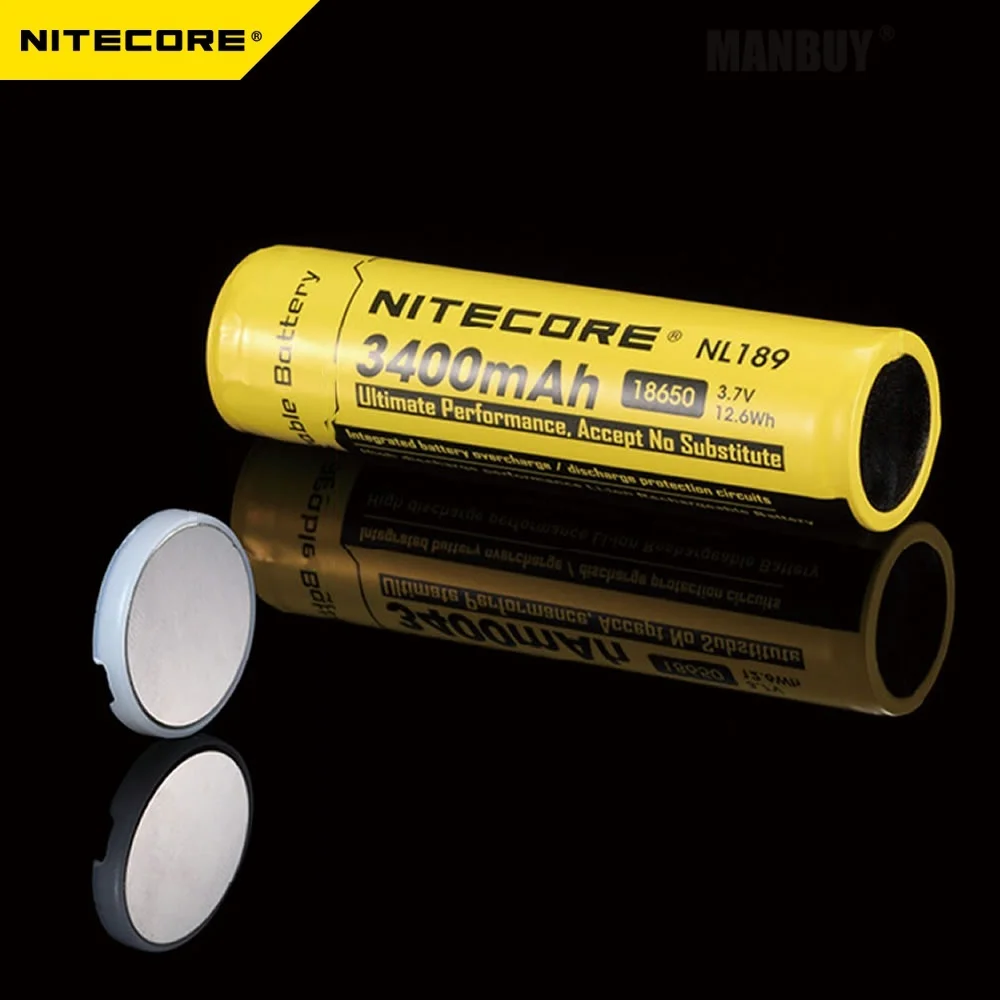 Authentic NITECORE NL1834 18650 3400mAh 3.7V Protected Battery Button Top For All Type Flashlights 1 Piece + GIFT Flashlight