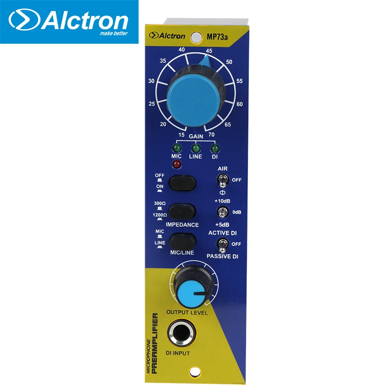 Alctron MP73A 500 Series microphone preamp vintage style one-channel instrument preamplifier for guitars,bass,keyboards