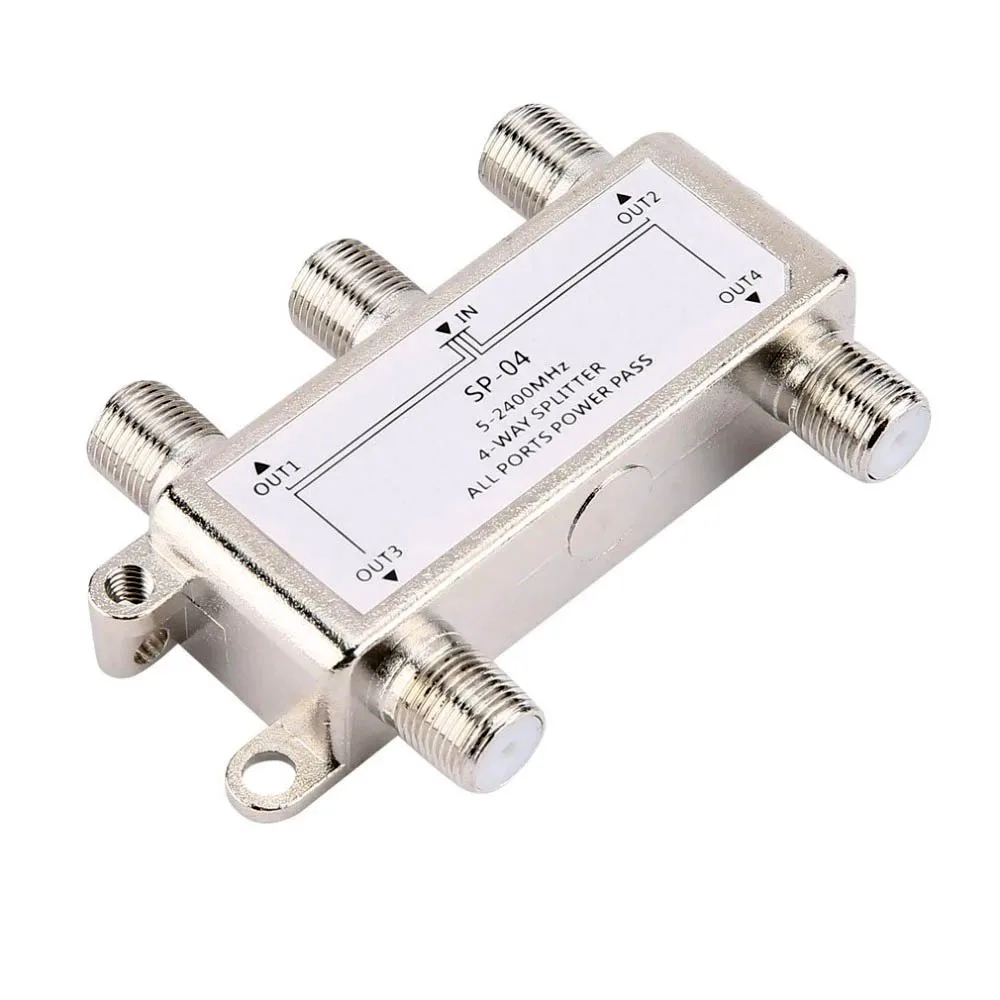 1In4Out 4 Way 4 Channel Satellite/Antenna/Cable TV Splitter Distributor SP-04 5-2400MHz F Type Wholesale In Stock for SATV/CATV