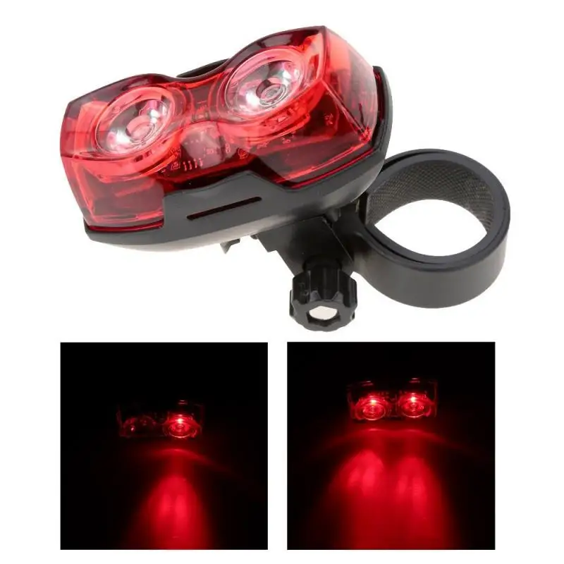 Super Bright Dual-lamp Tail Light Large Wide-angle Design 2 LED 400LM Bike Rear Tail Light 3 Modes IPX4 Without Battery