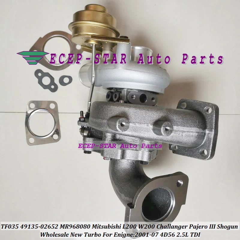Turbo tf035 vgt 49135-02652 49135 02652 mr968080 para mitsubishi l200 02-defanger pajero iii w200 shogun 2001-07 4d56 2.5l tdi