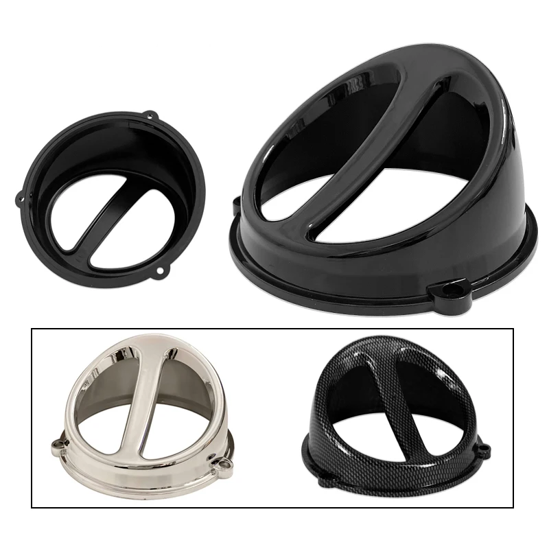 1PC Motorcycle Fan Cover Black Silver Carbon Fiber Air Scoop Cap Mid-Frame Air Deflector Moto DIY Accessories