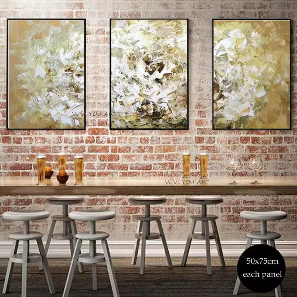 

Wall Decor Fashion Golden Decorative Canvas Painting Oil Golden Flower Modern Abstract Oil Paintings For Living Room Gold