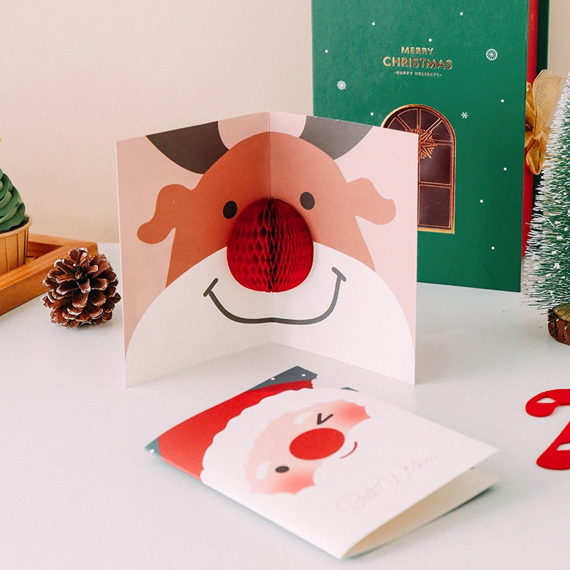 

Kawaii Christmas greeting card creative personality cartoon fun exquisite three-dimensional Christmas Thanksgiving greeting card