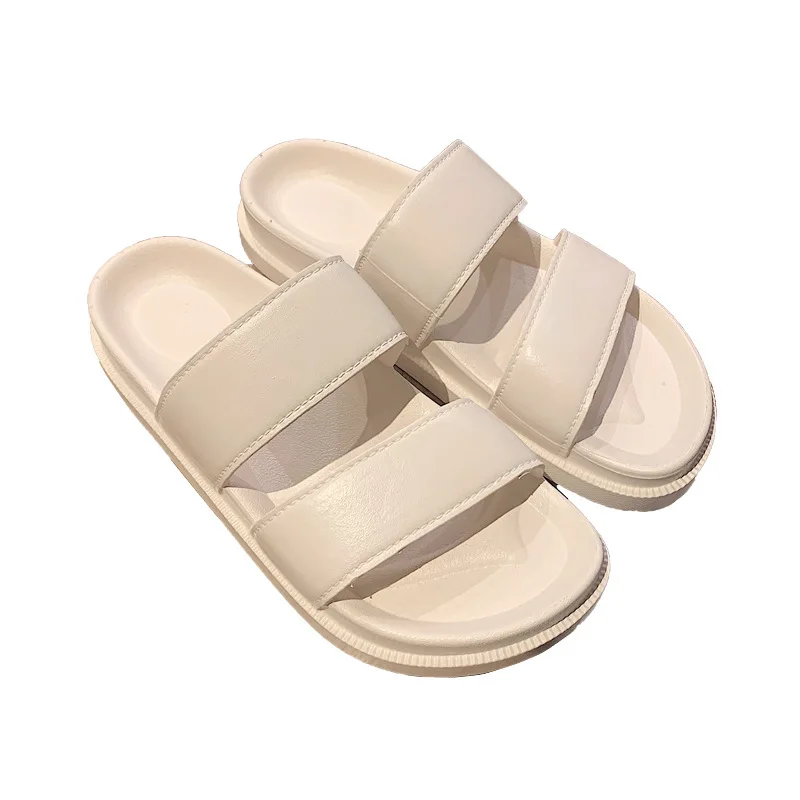 White Summer Shoes for Women Flat Slippers Platform Wedges Shoes 2021 New Female Casual Slippers Outdoor Slides ,black Slipper