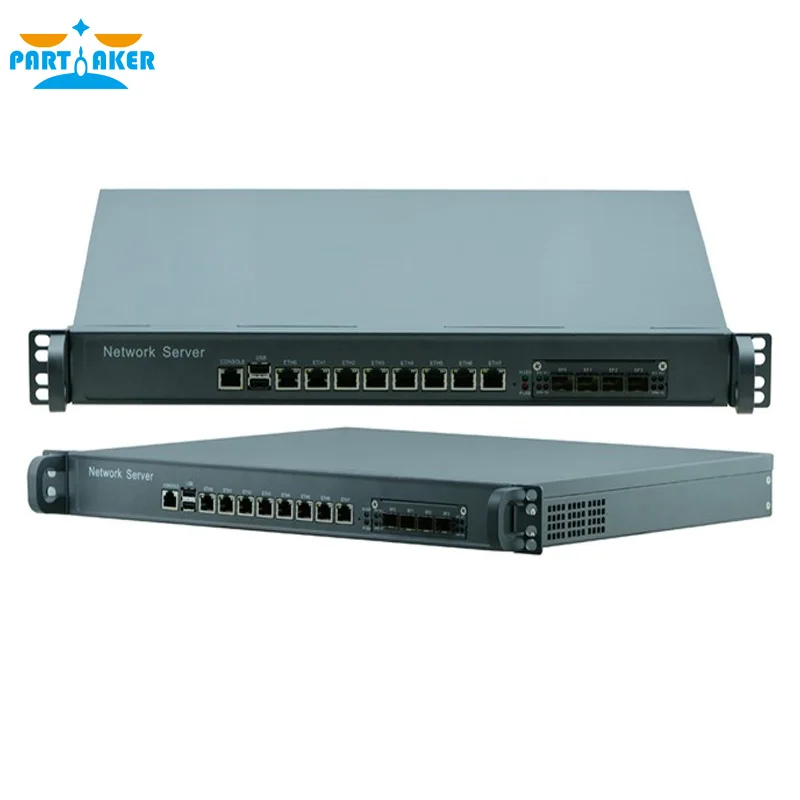 Intel LGA1151 Core i3 7100 Processor 8 LAN Port 1U Network Appliance Firewall With 4*SFP 1000MPs Fiber Port