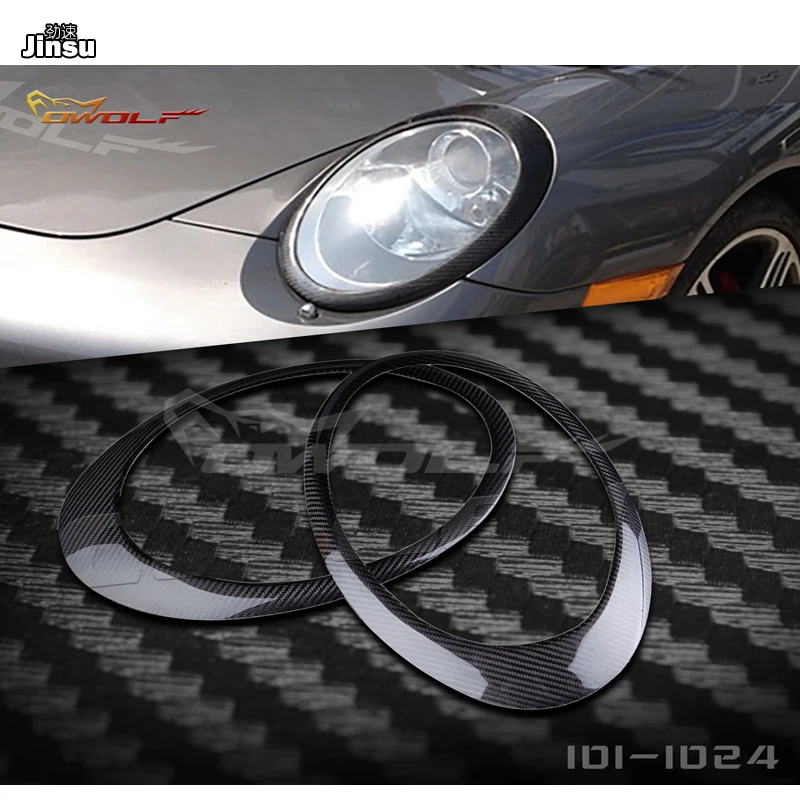 

Carbon Fiber Headlights Covers Eyelids Eyebrows Trims For Porsche 911 997 Carrera 2006 - 2010 Carrera S 4 4S 3.6L 3.8L 2pcs/set