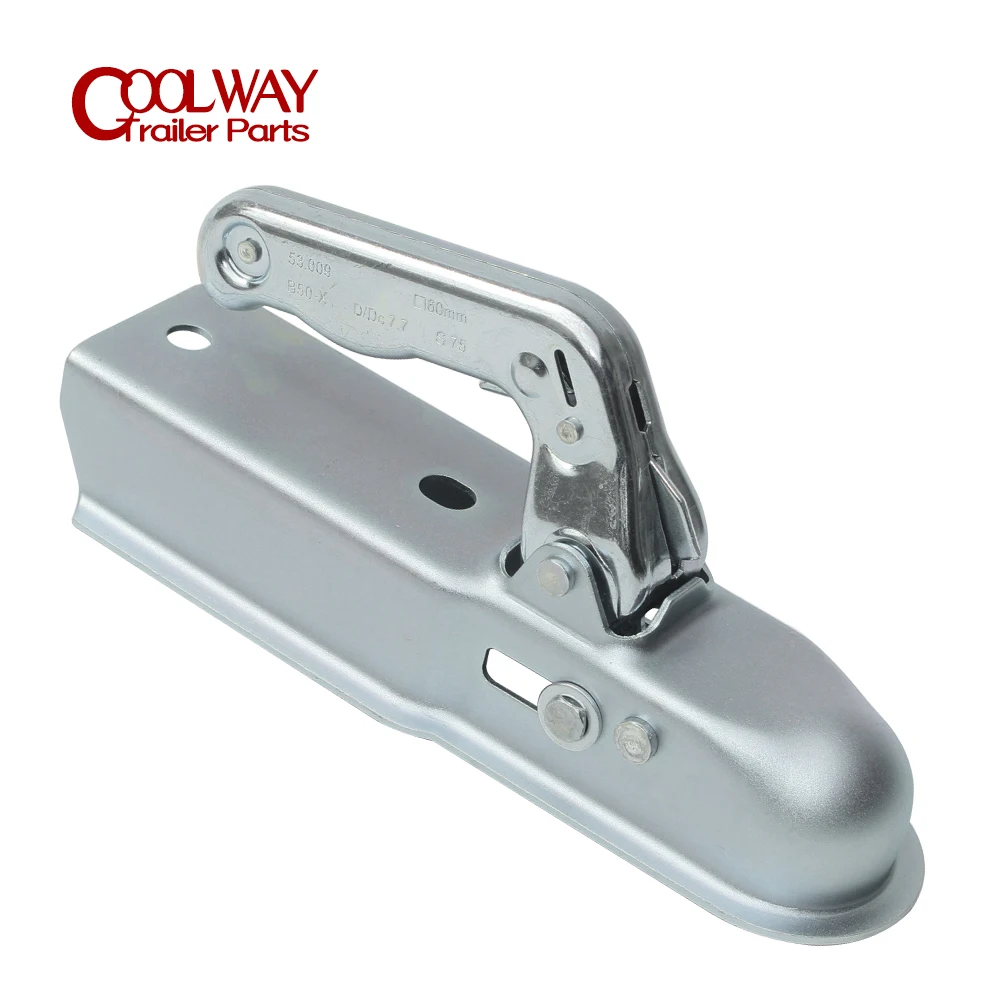 Emark Approval EU Style Trailer Coupler For 50mm Hitch Ball Square 60mm Channel RV Parts Camper Accessories Caravan Components