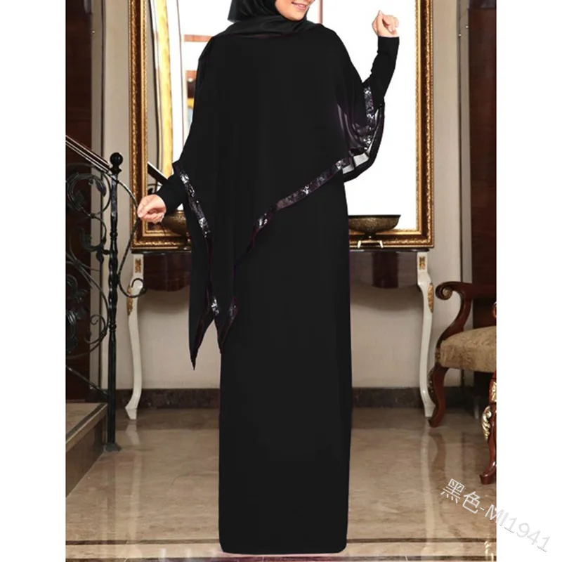 Muslim Women Abaya Dress Chiffon Summer Full Sleeve Casual New Fashion Shawl Lady Long Maxi Dresses