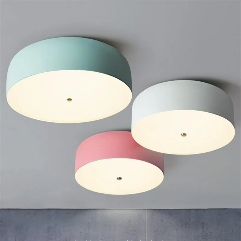 Postmodern Macarons Dining Room Ceiling Lamp Nordic Lovely Bedroom Ceiling Light Living Room Bar Kids Lights with LED Bulbs