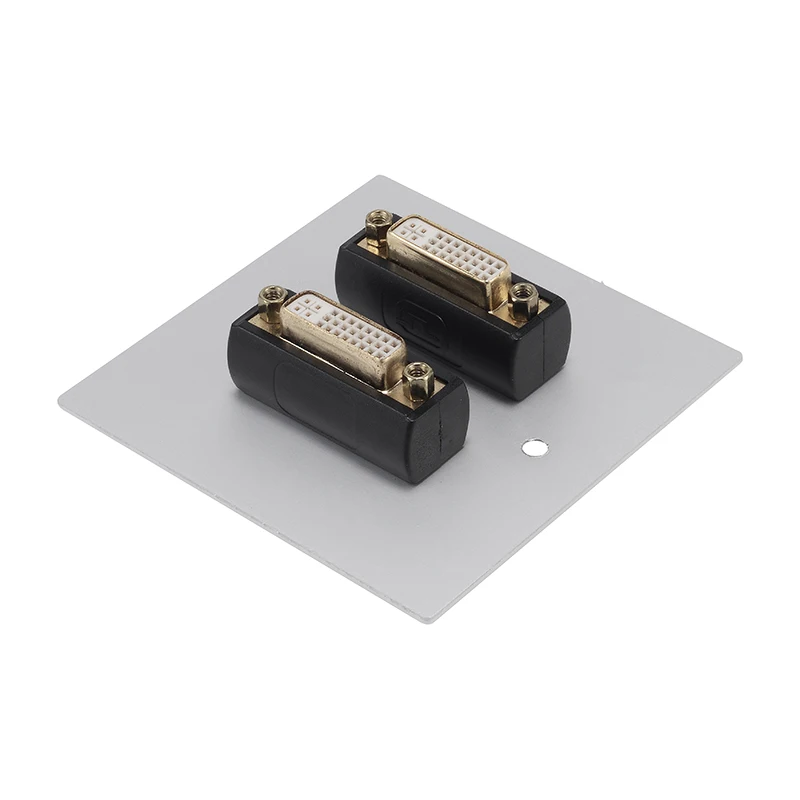 Avssz tipo 86 dvi tomada de parede painel de metal 1 2 canais 24 furos dvi em linha tomada de encaixe fêmea com painel escovado liga al