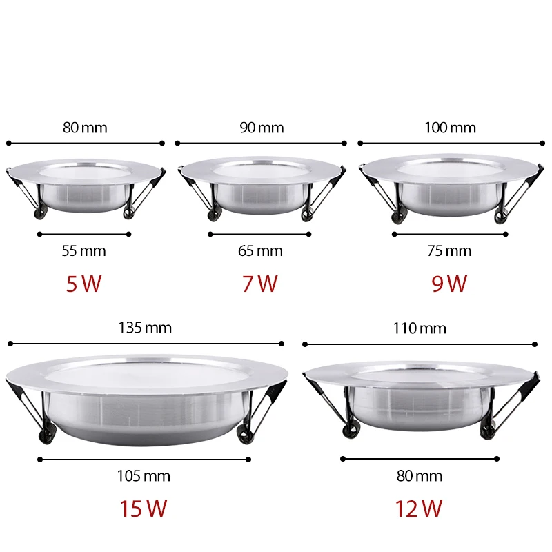 Karwen Led Downlight 5W 7W 9W 12W 15W Verzonken Ronde Led Plafondlamp Ac 220V 230V 240V Warm Wit Koud Wit Binnenverlichting