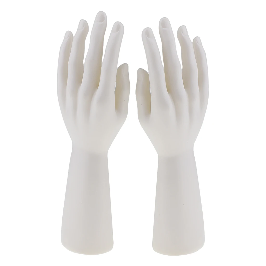 1 Pair Of Male Mannequin Hand Left Right Manikin Hand Model Gloves Rings Display Stand Holder Jewlery Organizer