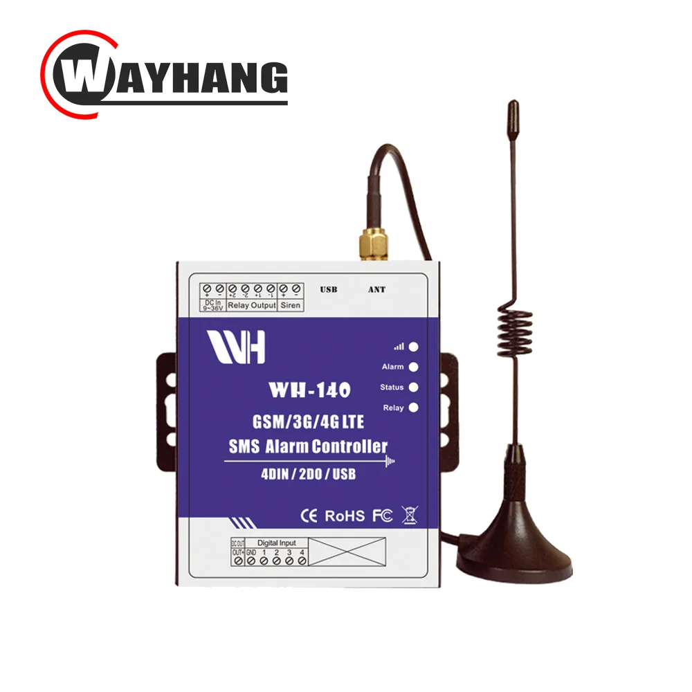 

WH-140 4G/3G/GSM SMS Controller 4DIN 2DOUT, alarm, GSM Alarm unit