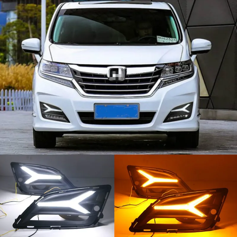 1set LED DRL headlamp for elysion fog light car headlight For honda elysion 2016~2019 daytime Light car accessories