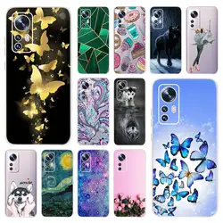 For Xiaomi 12 12X 5G Case Cute Butterfly Soft Silicone Phone Cover For Xiaomi Mi 12 Fundas on Xiomi 12 Mi 12 X Bumper Slim Coque