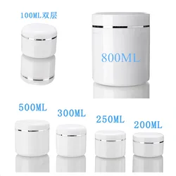 5PCS 100ML-800ML PP Cream Jars Facial Mask Containers Skin Care Cream Tins Bottle Cream Cosmetic Refillable Packaging