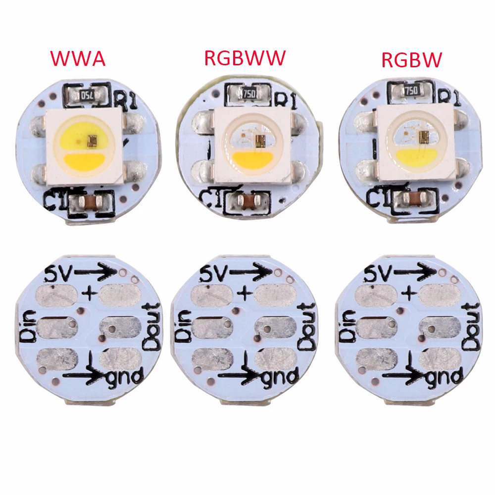 2-1000pcs WS2812B RGB LED Chip 5050SMD Black/White PCB SK6812 Individually Addressable Board Heatsink WS2811 IC Built-in