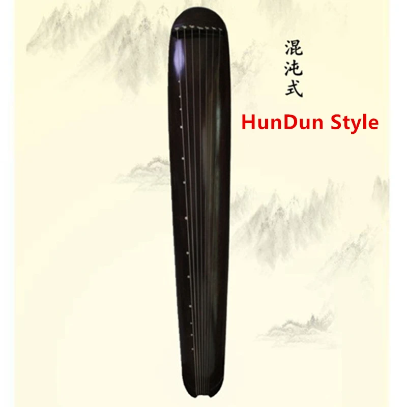 Chiński Guqin Fuxi / ZhongNi HunDun Style Lyre 7-strunowy starożytny cytr Chińskie instrumenty muzyczne Zither Guqin Wyślij książkę do nauki