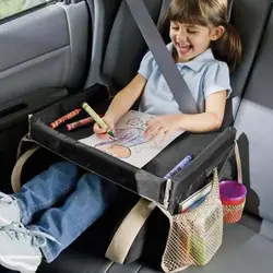 Kids Car Seat Travel Tray Waterproof Safety Seat Play Snack Draw Table Organizer Storage For Car Seats Strollers Home Travel