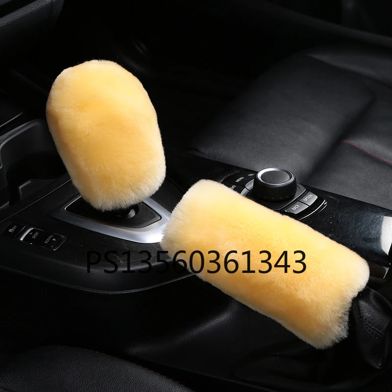 

Pure wool car winter plush gear cover gear lever cover handbrake cover gear head universal type